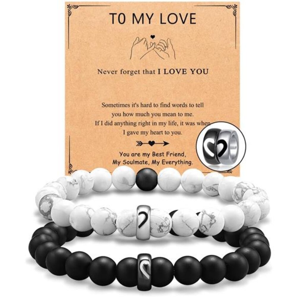 Matching Couple Ring Bracelets Gifts for Boyfriend Husband Fiance Soulmate